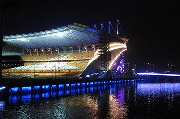 Shinyland flood lights are used for the Guangzhou Asian Games Hall